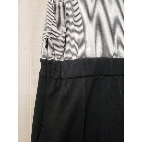 New York & Company Sleeveless Dress, Black & White Striped, Ruffle, XL, Side zip - Picture 6 of 7